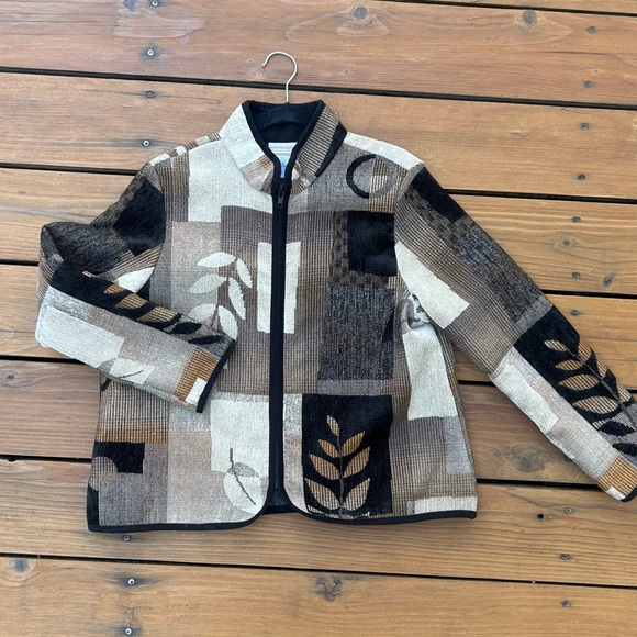 Coldwater Creek Fall zip up jacket petite Large leaf print 🍂 - Picture 6 of 12
